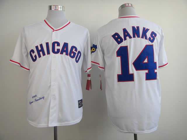 Chicago Cubs #14 Ernie Banks White 1968 Majestic Mitchell And Ness Throwback Stitched MLB Jersey Sanguo,We sell and wholesale Chicago Cubs #14 Ernie Banks White 1968 Majestic Mitchell And Ness Throwback Stitched MLB Jersey Sanguo on line form chian!